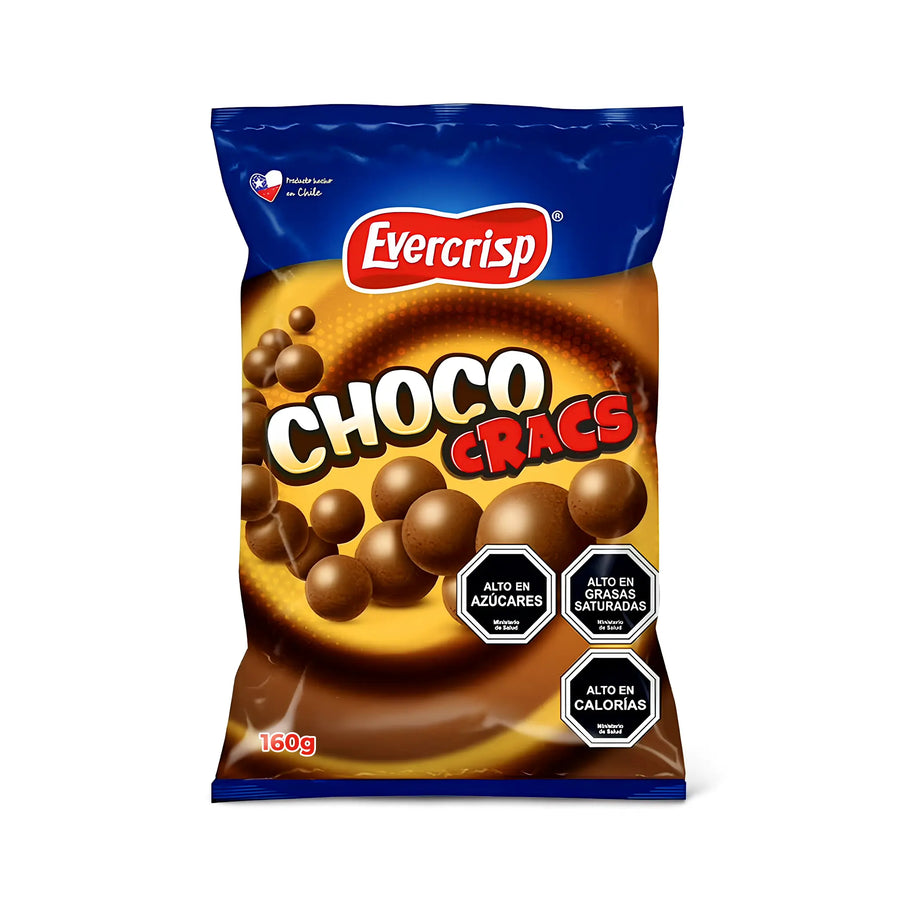 Envase de Evercrisp Choco Cracs sobre fondo blanco