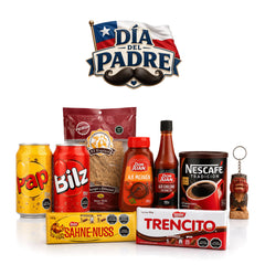 Collection of Father's Day themed products with a prominent 'Dia del Padre' logo.