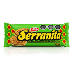 Green package of Serranita cookies with a white background