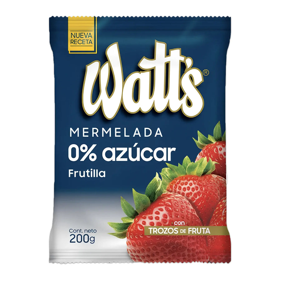 Una bolsa de 200 g de Watts Mermelada de fresa sin azúcar.