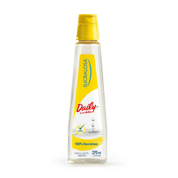 Sucralosa Daily 270ml bottle with yellow cap on a white background