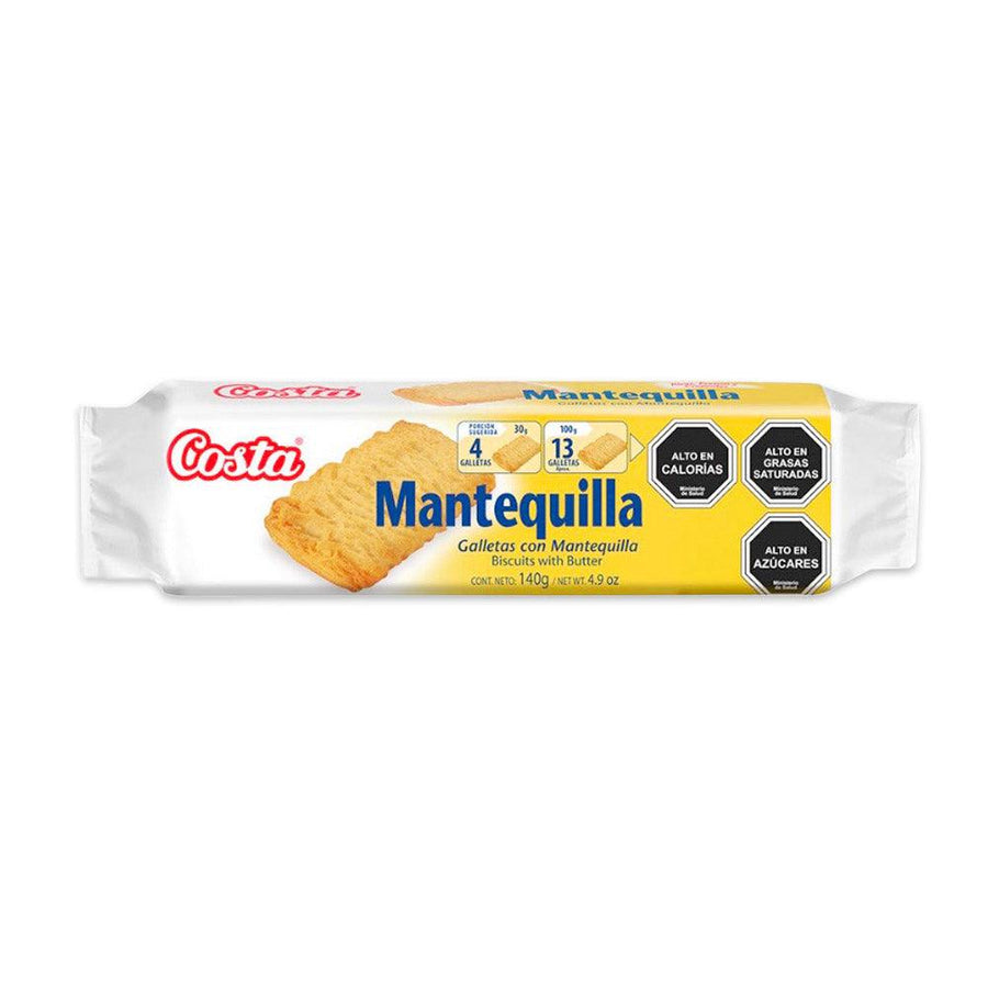 Un paquete de galletas de mantequilla de Costa importadas de Chile.