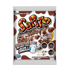 Una rana de chocolate con cereal de leche en el interior. Un producto de Chile.