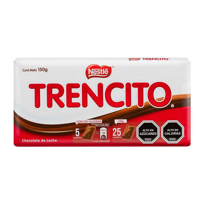 A 150 gram chocolate bar wrapped in red and white packaging.