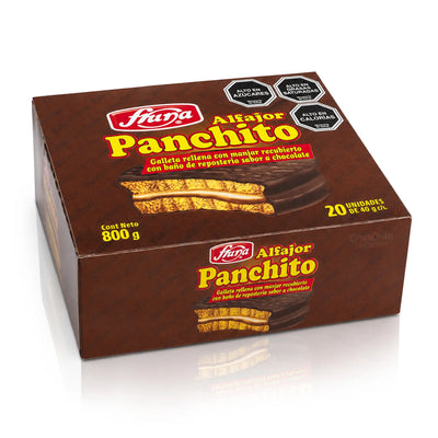 Box of Fruna Alfajor Panchito on a white background.