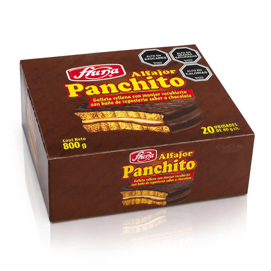 Box of Fruna Alfajor Panchito on a white background.