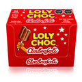 Red box of Loly Choc Ambrofoli with a chocolate bar illustration on a white background