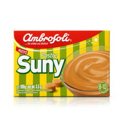 Envase del postre en polvo Ambrofoli Sunny sobre fondo blanco