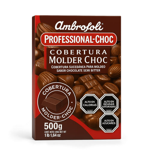 Ambrosoli Professional-Choc Molder Choc semi-bitter chocolate coating bar, 500g box.