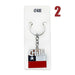 Rectangular Chile metal keychain with Chilean flag and ‘Chile’ text design.