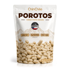 ChinChile Porotos dried pinto beans in a 35.3 oz (1 kg) resealable bag, imported from Chile.