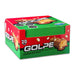 A 20 unit red and green box of Chocolate Golpe bars.