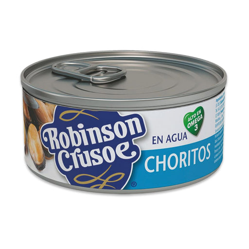 A 190 gram can with a white and blue label with choritos on the front.