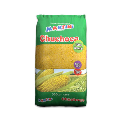 A 500 gram green bag of Chuchoca.