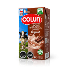 A 1 L carton of Colun Leche Semidescremada Chocolate Original, Chilean semi skim chocolate milk