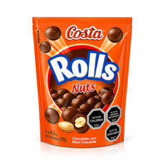 Packaging of Costa Rolls Nuts on a white background.