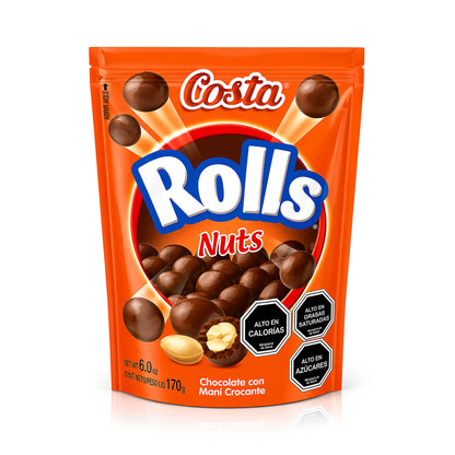 Envase de Costa Rolls Nuts sobre fondo blanco.