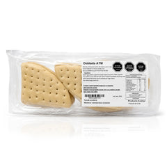 Dobladita pre-baked Chilean bread package, 9 units (855g) on a white background.