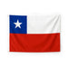 Flag of Chile hanging on a white background.