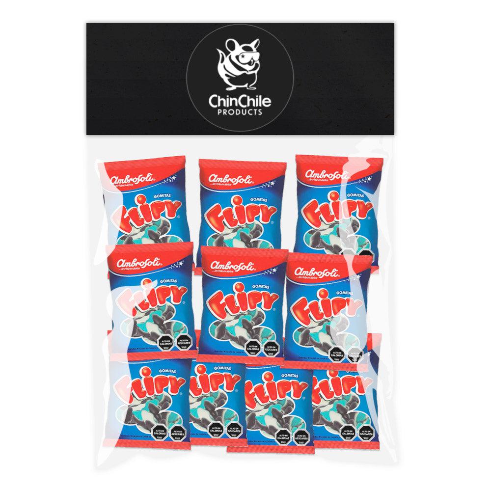 A 10-Pack bag of Flipy Candy.