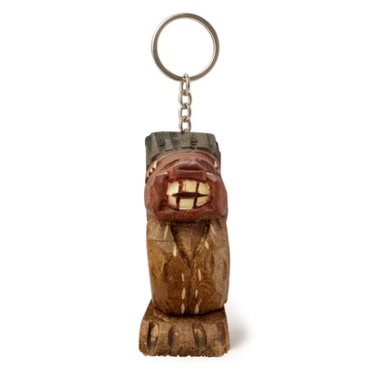 India Pícara Llavero de Madera - Figurita Tradicional Chilena Tallada a Mano con Característica Sorpresa.