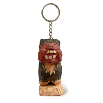 Llavero de Madera Indio Pícaro - Figurita Tradicional Chilena Tallada a Mano con Característica Sorpresa.