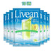 A 10-pack of Livean Melón Tuna flavored juice in individual blue packets with a glass of green juice on the front.