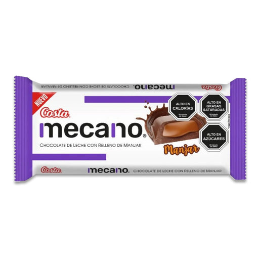 A chocolate bar in white and purple packaging.
