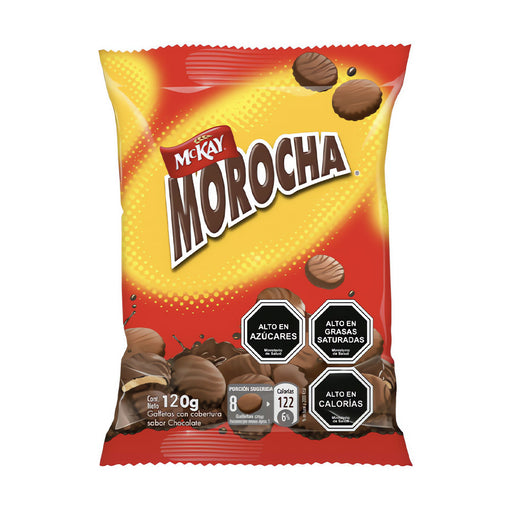 A red and yellow 120g bag of Morocha from McKay.