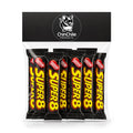 Bolsa de 12 unidades de galletas de chocolate chilenas Super 8 envueltas individualmente en un envase negro con texto amarillo.