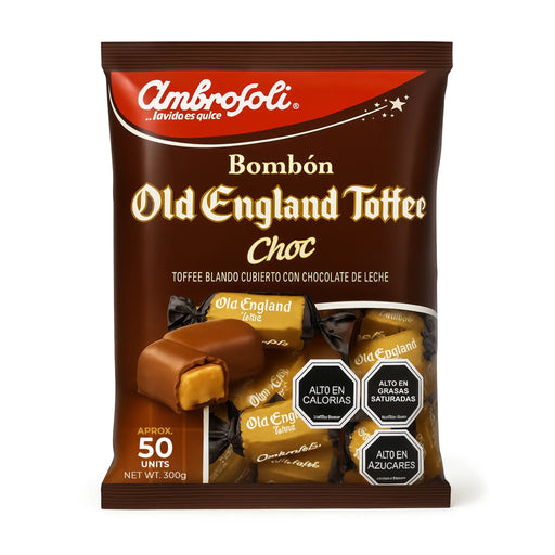 Ambrofoli Old England Toffee Choc packaging on a white background