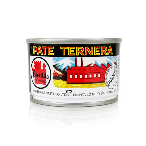 Can of Pate Ternera with Castillo brand label on a white background
