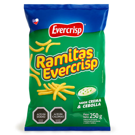 Evercrisp Ramitas snack package with green and blue design