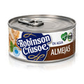 Can of Robinson Crusoe Almejas in water on a white background