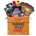 Box of ChinChile Products with various Chilean snacks and coffee on a white background