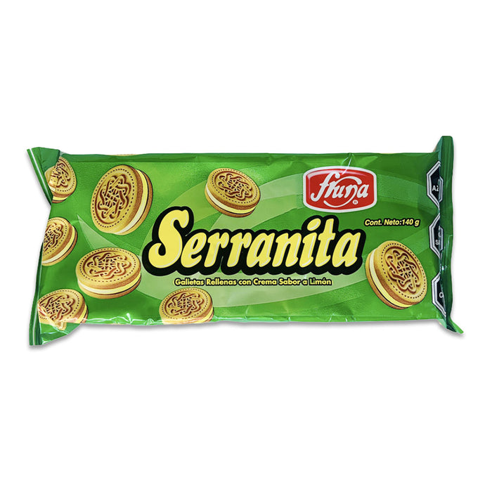 A green package of Serranita cookies.