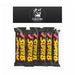A 12 unit bag of Super 8 Chilean chocolate cookies individually wrapped in black packaging with yellow text.