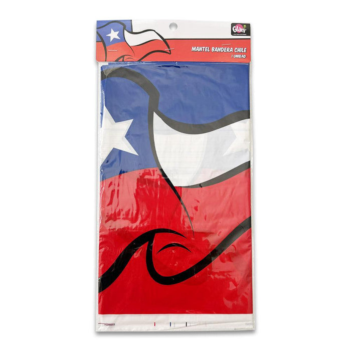 A package with a single Chilean flag plastic table cover.