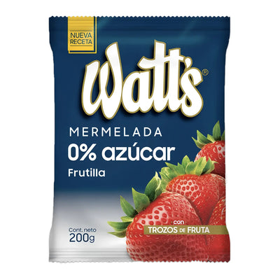 A 200g bag of strawberry Sugar-free Watts Mermelada.