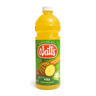 Watt's pineapple juice bottle on a white background