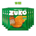 A 10-pack of Zuko Huesillo flavored juice in green packets.