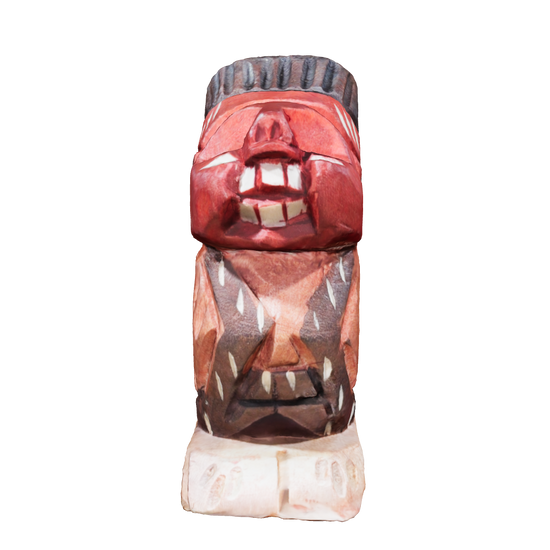 Modelo 3D de escultura popular chilena de madera tallada a mano Indio Pícaro.