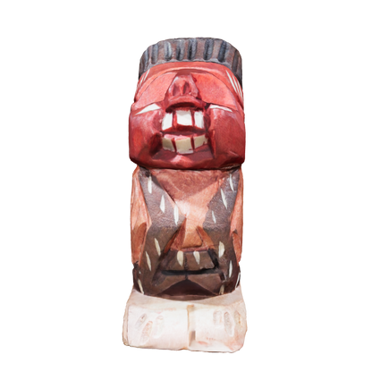 Modelo 3D de escultura popular chilena de madera tallada a mano Indio Pícaro.