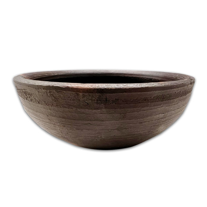 A typical brown Chilean bowl that has been imported from Chile. (Side View)