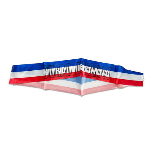 Curao de Fonda Chilean Party Sash – Red, White & Blue Striped Fiesta Accessory.