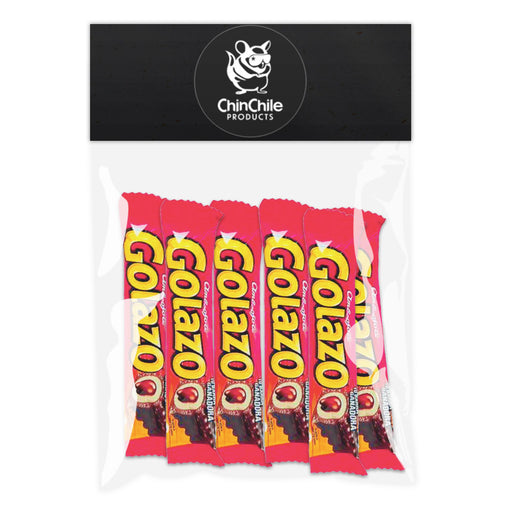A ChinChile bag of Golazo containing 6 chocolate bars. A product imported from Chile.
