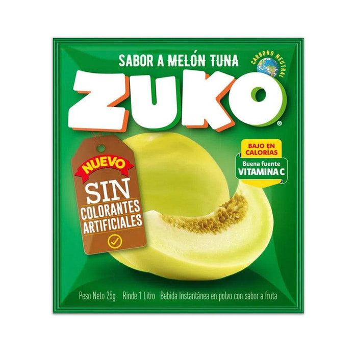 A single packet of Melon Tuna Zuko Juice. 
