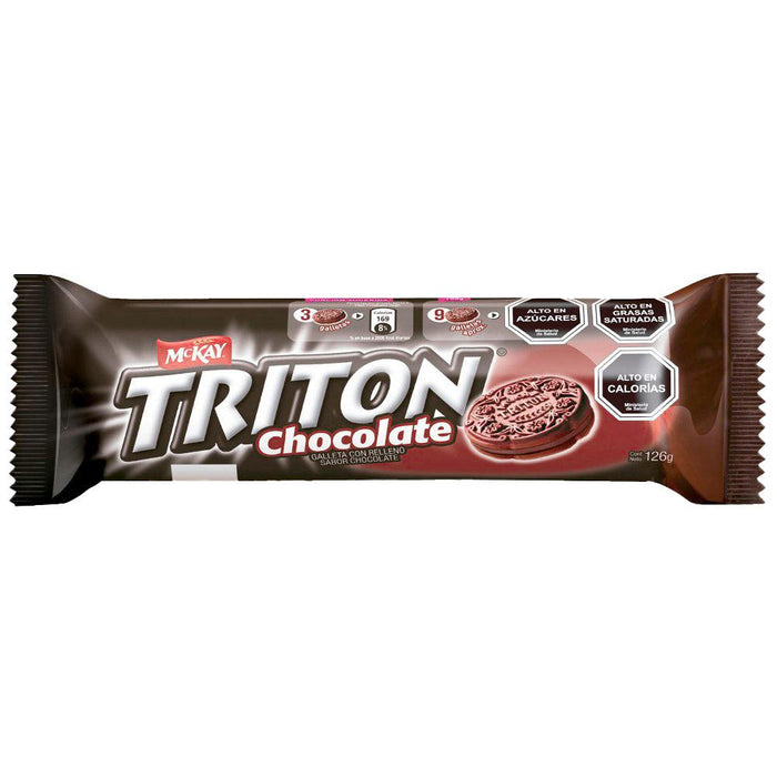 A brown package of triton chocolate cookies.