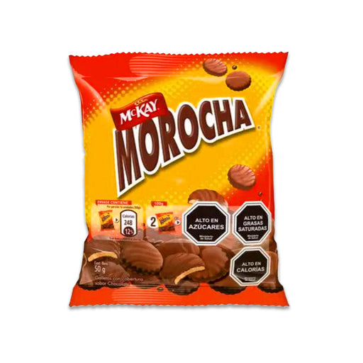 A red and yellow 50 gram bag of Morocha from McKay.