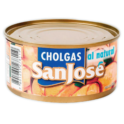 A 190 gram can of SanJosé Cholgas in water imported from Chile.